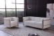 Cour Italian Leather Living Room Set in White