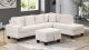 Cozy Modern Fabric Sectional Sofa in White