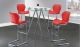 D1503BT Dining Room Set in Red & Chrome