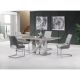 York D844DT & D1119DC Dining Set in Grey/Marble