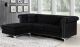 Damian Velvet Reversible Sectional Sofa in Black