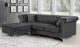 Damian Velvet Reversible Sectional Sofa in Grey
