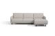 Bari Modern Leather Sectional Sofa in Spessorato Mastic Light Grey