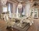 Vatican Traditional Dining Room Set in Champagne Silver