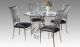 Douglas Casual Dining Room Set in Clear & Brushed Nickel