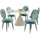 Swansea Round Dining Room Set in White/Sea Blue