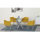 Globe Casual Dining Room Set in Clear/Mustard