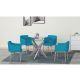 Globe Casual Dining Room Set in Clear/Turquoise