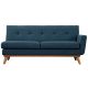 Engage Right Arm Upholstered Fabric Loveseat in Azure