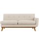 Engage Right Arm Upholstered Fabric Loveseat in Beige