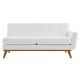 Engage Right Arm Upholstered Fabric Loveseat in White