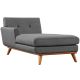 Engage Left Arm Upholstered Fabric Chaise in Gray