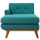 Engage Left Arm Upholstered Fabric Chaise in Teal