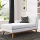 Engage Left Arm Upholstered Fabric Chaise in White