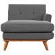Engage Right Arm Upholstered Fabric Chaise in Gray