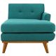 Engage Right Arm Upholstered Fabric Chaise in Teal