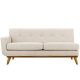 Engage Left Arm Upholstered Fabric Loveseat in Beige