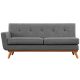 Engage Left Arm Upholstered Fabric Loveseat in Gray