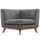 Engage Upholstered Fabric Corner Chair in Gray