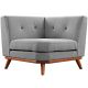 Engage Upholstered Fabric Corner Chair in Expectation Gray