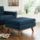 Engage Upholstered Fabric Ottoman in Azure