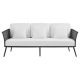 Stance Outdoor Patio Aluminum Modern Sofa in Gray White