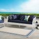 Stance Outdoor Patio Aluminum Modern Sofa in White Navy
