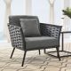 Stance Outdoor Patio Aluminum Modern Armchair in Gray Charcoal