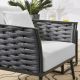 Stance Outdoor Patio Aluminum Modern Armchair in Gray White