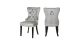 Erica Velvet Dinning Chair with Wood  Legs in Silver