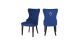 Erica Velvet Dinning Chair with Wood  Legs in Blue