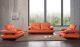 410 Leather Living Room Set in Orange