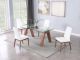 Vancouver Modern Dining Room Set in White/Walnut