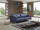 Estro Stella Leather Living Room Set in Spessorato Blue Prussia