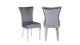 Eva Velvet Dinning Chair with Stainless Steel  Legs in Light Gray