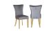 Eva Velvet Dinning Chair with Gold  Legs in Dark Gray