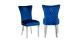 Eva Velvet Dinning Chair with Stainless Steel  Legs in Blue