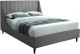 Lompoc Contemporary Velvet Bed in Grey