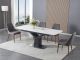 Fiori Modern Dining Room Set in Marble/Grey