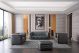 Denver Modern Leather Living Room Set in Dark Grey