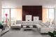 Cordoba Leather Sectional Sofa in Light Grey