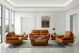 Troy Modern Leather Living Room Set in Orange