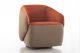 Gea Modern Fabric Accent Swivel Chair in Orange