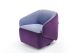Gea Modern Fabric Accent Swivel Chair in Blue