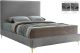 Visalia Contemporary Velvet Bed in Grey