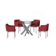 Globe Casual Dining Room Set in Clear/Red