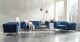 Berlin Modern Fabric Living Room Set in Blue