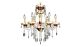 Goshen Traditional 6 Lights Hanging Fixture Chandelier in Gold & Red Finish