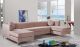 Graham Velvet 3 Piece Sectional Sofa in Pink & Chrome