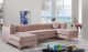 Graham Velvet 3 Piece Sectional Sofa in Pink & Gold